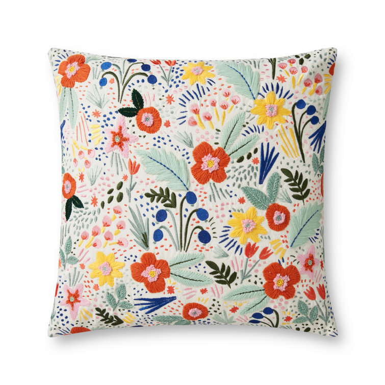 Rifle Paper Co. x Loloi PRP0020 Fiesta Multi 22" x 22" Pillow Wayfair